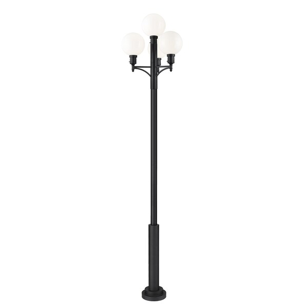 Z-Lite Laurent 1 Light Outdoor Post Mount Fixture, 34.5in. W x 133.75in. H, Black 597PHB-4-5010P-BK - main